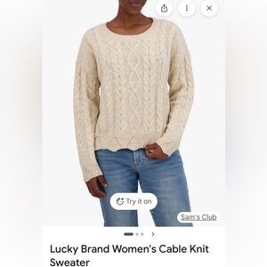 Lucky Ladies, tan Sweater Size extra large  color new measures 25 1/2 pit